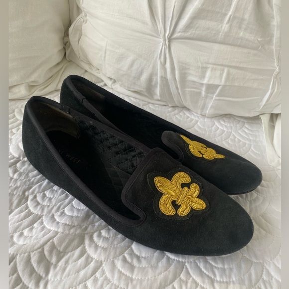 Nine West Black Suede Smoking Loafers - Picture 3 of 8